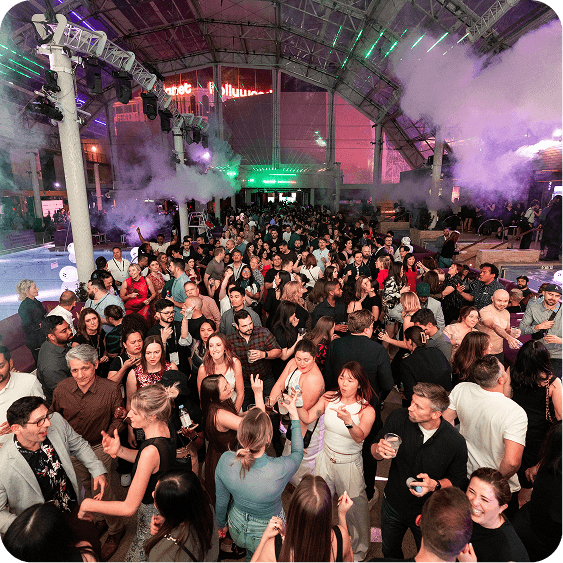 Attendees dance at the Zendesk Relate closing party